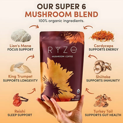 RYZE 100% Premium Mushroom Coffee